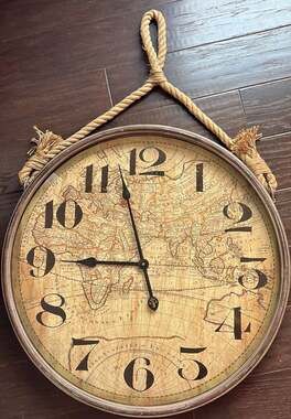 Large World Market Clock - Vincenzo World Map